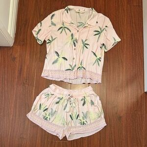 Ocean Drive Tropical Palm Print Set